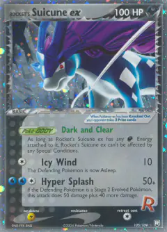 Rocket's Suicune ex 105/109 Rare Holo EX card from Team Rocket Returns