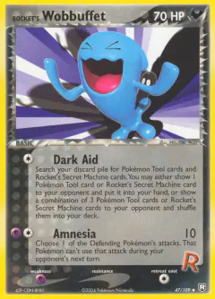 Rocket's Wobbuffet 47/109 Uncommon card from Team Rocket Returns