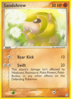 Sandshrew 74/109 Common card from Team Rocket Returns