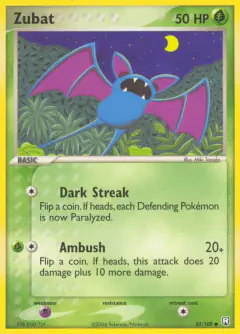 Zubat 82/109 Common card from Team Rocket Returns