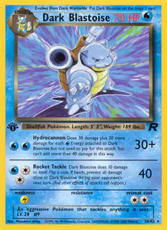 Dark Blastoise 20/82 Rare card from Team Rocket