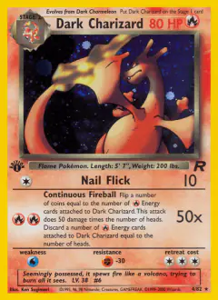 Dark Charizard 4/82 Rare Holo card from Team Rocket