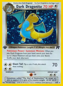 Dark Dragonite 5/82 Rare Holo card from Team Rocket