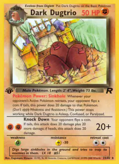 Dark Dugtrio 23/82 Rare card from Team Rocket