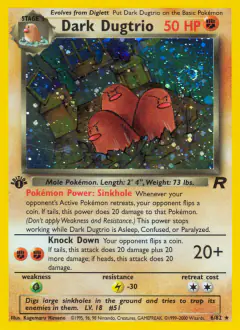 Dark Dugtrio 6/82 Rare Holo card from Team Rocket