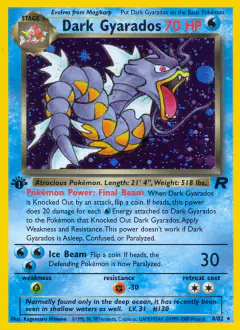 Dark Gyarados 8/82 Rare Holo card from Team Rocket