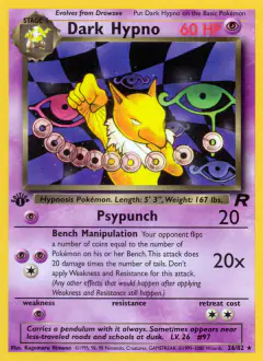 Dark Hypno 26/82 Rare card from Team Rocket