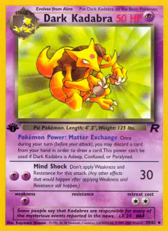 Dark Kadabra 39/82 Uncommon card from Team Rocket