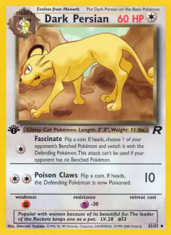 Dark Persian 42/82 Uncommon card from Team Rocket