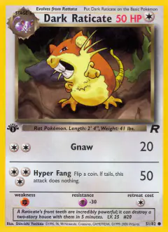 Dark Raticate 51/82 Common card from Team Rocket