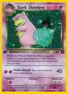 Dark Slowbro 12/82 Rare Holo card from Team Rocket