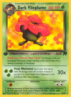 Dark Vileplume 30/82 Rare card from Team Rocket
