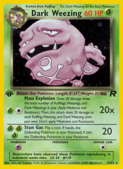 Dark Weezing 14/82 Rare Holo card from Team Rocket