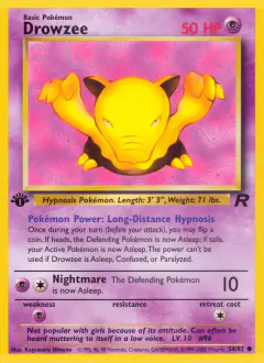 Drowzee 54/82 Common card from Team Rocket