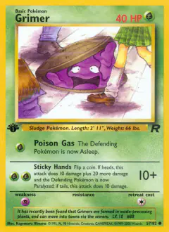 Grimer 57/82 Common card from Team Rocket