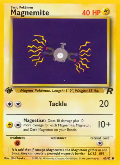 Magnemite 60/82 Common card from Team Rocket
