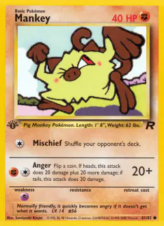 Mankey 61/82 Common card from Team Rocket