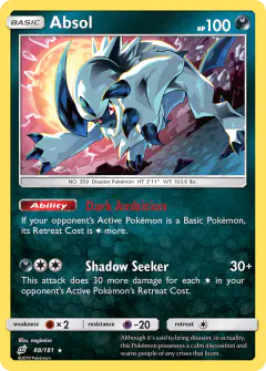 Absol 88/181 Rare Holo card from Team Up
