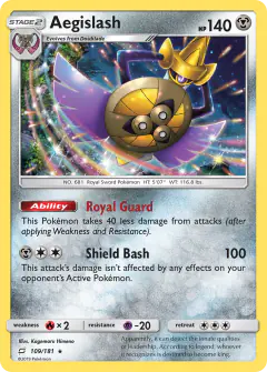 Aegislash 109/181 Rare Holo card from Team Up