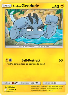 Alolan Geodude 34/181 Common card from Team Up