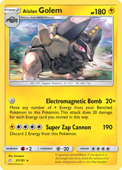 Alolan Golem 37/181 Rare card from Team Up