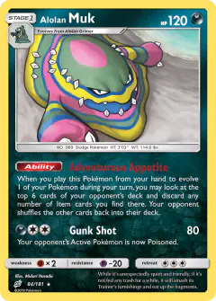 Alolan Muk 84/181 Rare card from Team Up