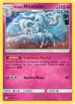 Alolan Ninetales 111/181 Rare Holo card from Team Up