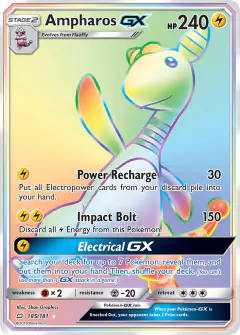 Ampharos-GX 185/181 Rare Rainbow card from Team Up