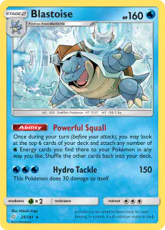 Blastoise 25/181 Rare card from Team Up