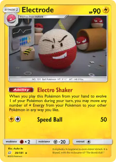 Electrode 39/181 Rare Holo card from Team Up