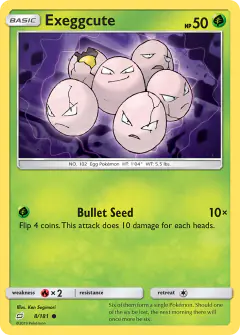 Exeggcute 8/181 Common card from Team Up