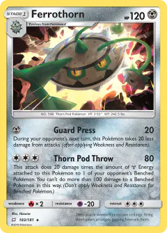 Ferrothorn 103/181 Rare card from Team Up