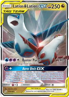 Latias & Latios-GX 113/181 Rare Holo GX card from Team Up