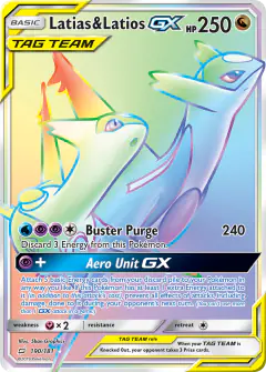 Latias & Latios-GX 190/181 Rare Rainbow card from Team Up