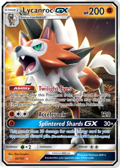 Lycanroc-GX 82/181 Rare Holo GX card from Team Up