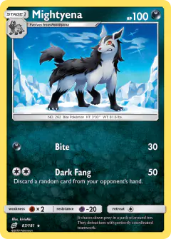 Mightyena 87/181 Rare card from Team Up