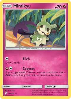 Mimikyu 112/181 Rare card from Team Up