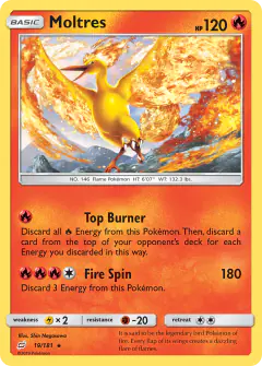 Moltres 19/181 Rare Holo card from Team Up