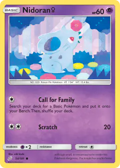 Nidoran ♀ 54/181 Common card from Team Up