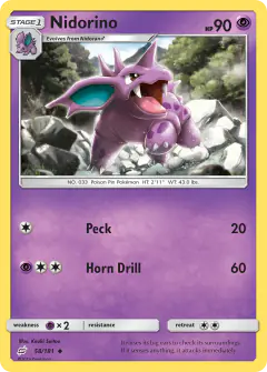 Nidorino 58/181 Uncommon card from Team Up