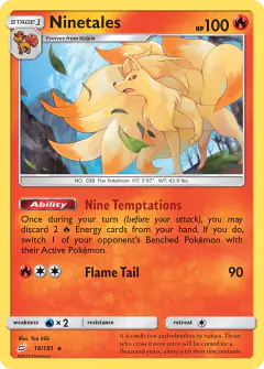Ninetales 16/181 Rare card from Team Up