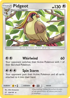 Pidgeot 124/181 Rare card from Team Up