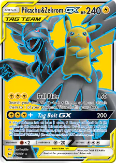 Pikachu & Zekrom-GX 162/181 Rare Ultra card from Team Up