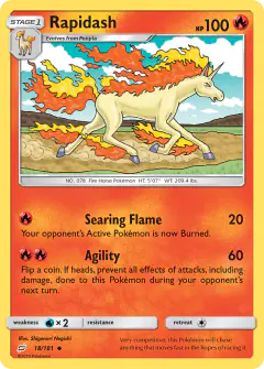 Rapidash 18/181 Uncommon card from Team Up