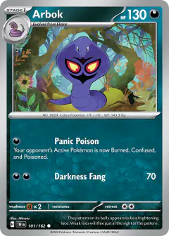 Arbok 101/162 Common card from Temporal Forces