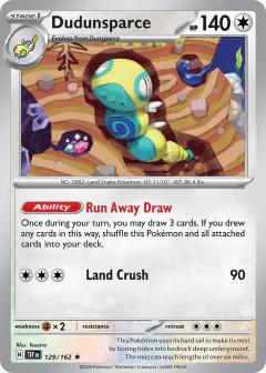 Dudunsparce 129/162 Rare card from Temporal Forces