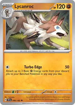 Lycanroc 090/162 Uncommon card from Temporal Forces