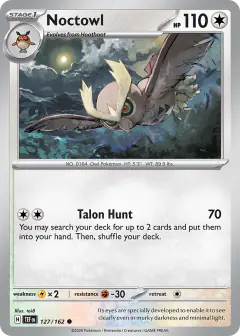 Noctowl 127/162 Common card from Temporal Forces