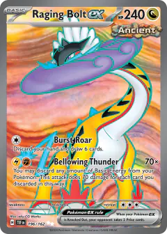 Raging Bolt ex 196/162 Ultra Rare card from Temporal Forces