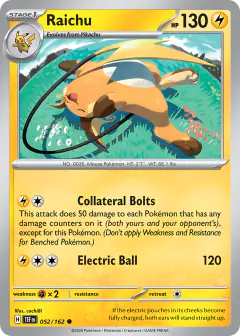 Raichu 052/162 Common card from Temporal Forces